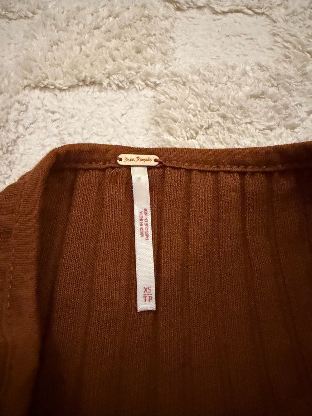 Free People Chestnut Ribbed Button-Front Tank - Picture 3 of 4